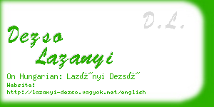 dezso lazanyi business card